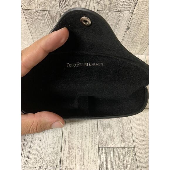 POLO Ralph Lauren BLACK LEATHER SUNGLASS EYE GLASS CASE - Picture 6 of 6